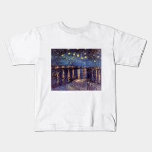 Starry Night Over the Rhone by Vincent Van Gogh Kids T-Shirt